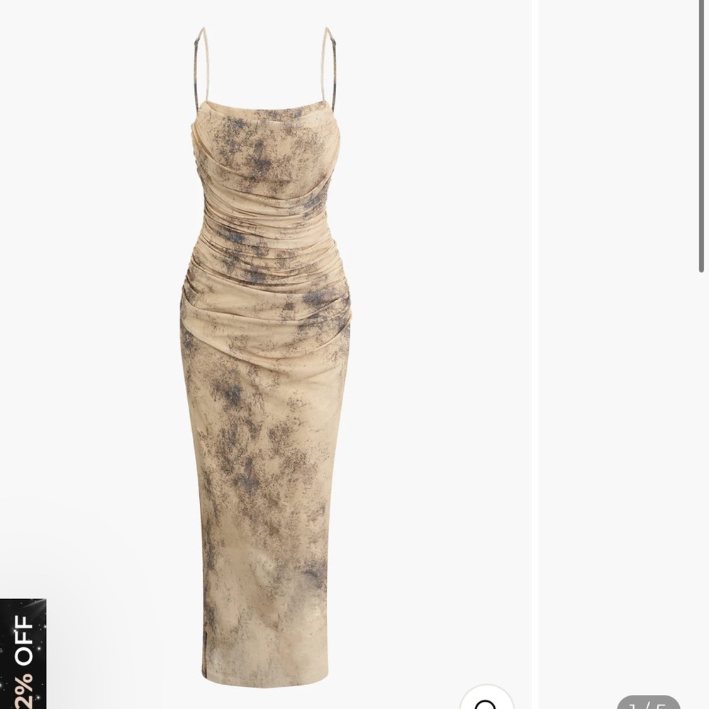 MICAS midi ruched mesh dress